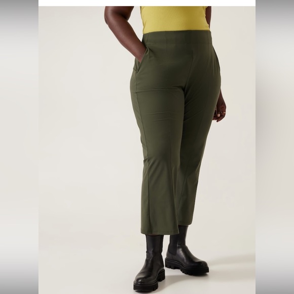 Athleta Cosmic Kick Flare Pant // Aspen Olive - Picture 4 of 13